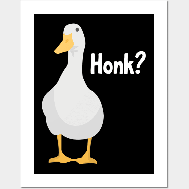 Honk? Cute Goose Cartoon Wall Art by OnlyGeeses